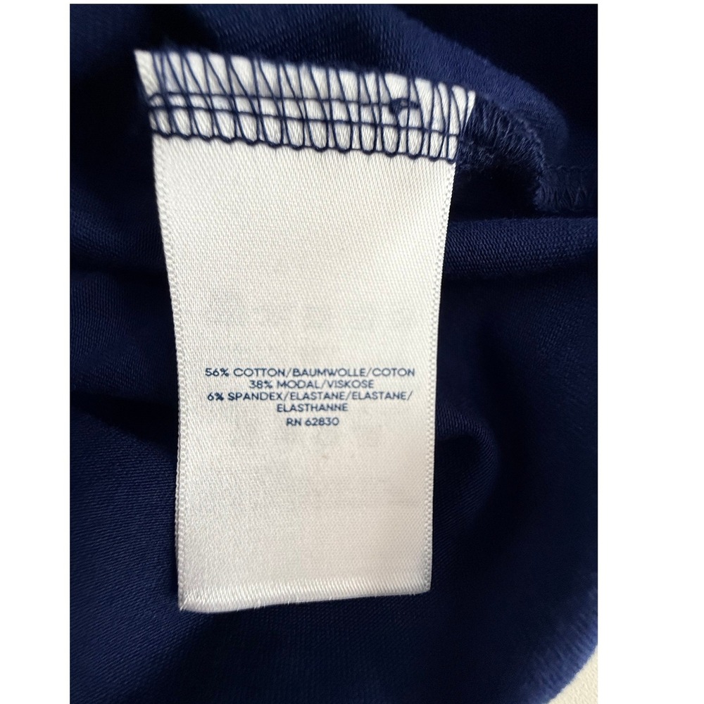 Lands End Womens Plus Top Navy Blue Smocked Square Neck Tencel Modal 2X - Picture 6 of 7